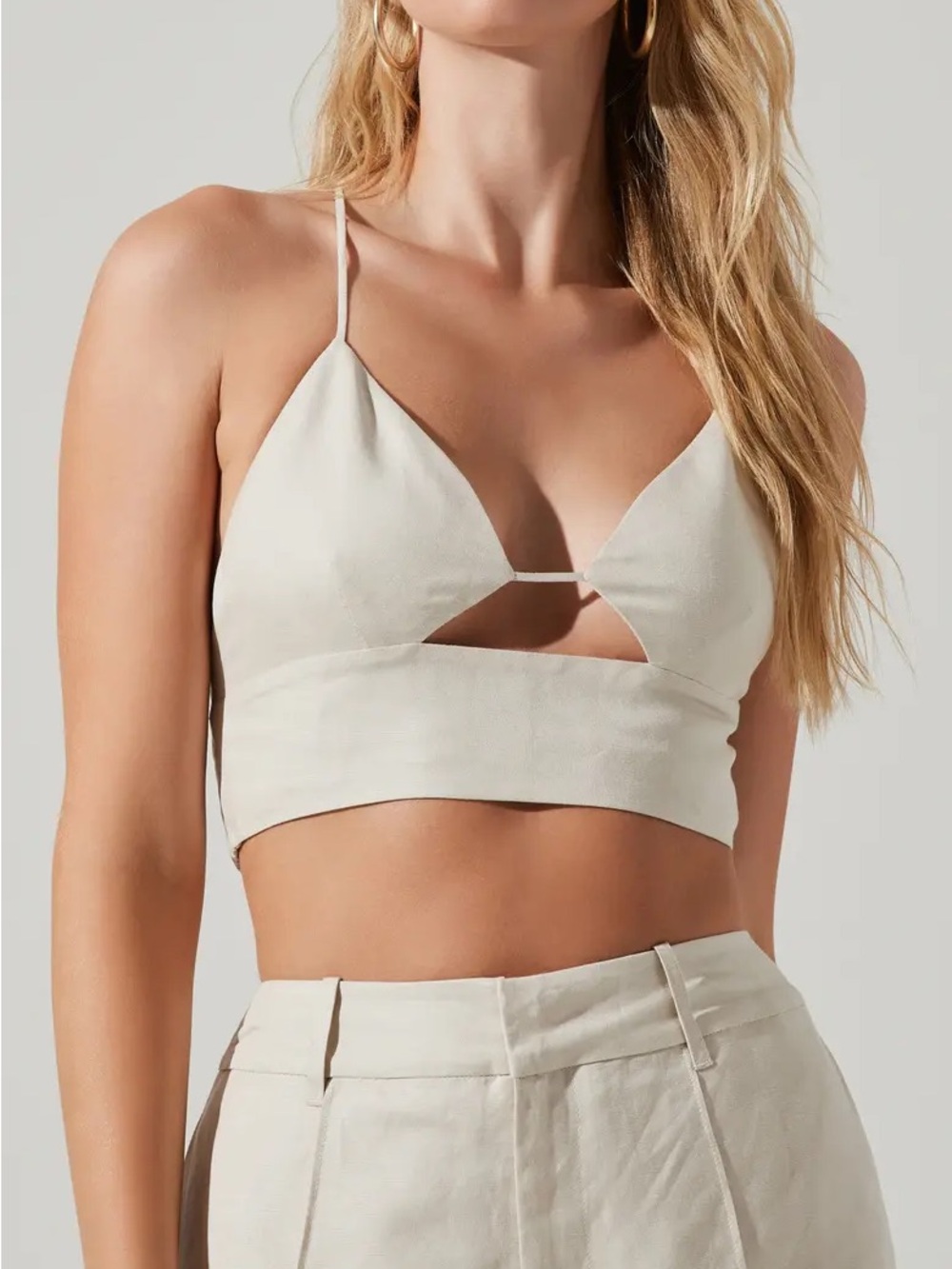 ASTR Ecru Cutout Bralette Crop Top